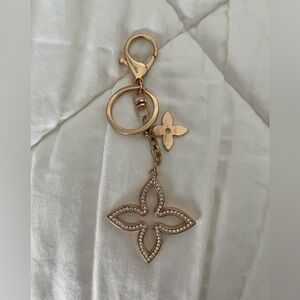 Gold Keychain with Crystal Accents